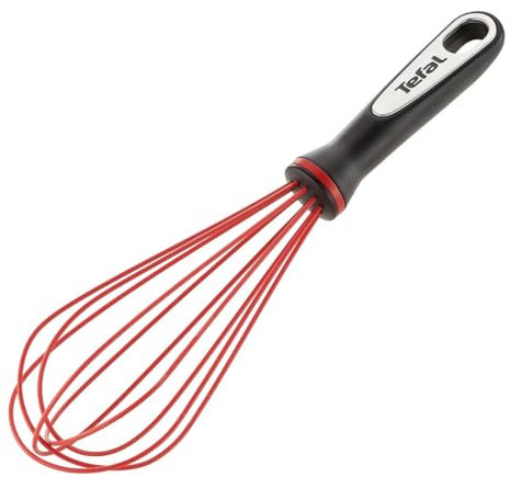 Tefal Ingenio K20717 Schneebesen | Silikon-Schneebesen zum Anrühren, Aufschlagen und Verrühren | Rot/Schwarz | Öse zum Aufhängen | Spülmaschinenfest | Hitzebeständig bis zu 250°C