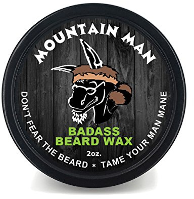 Badass Beard Care Beard Wax For Men - The Mountain Man, 2 oz - Softens Beard Hair, Leaves Your Beard Looking and Feeling More Dense