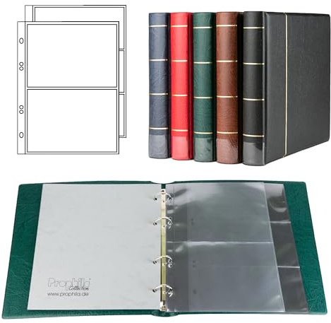 Prophila Collection Banknoten-Album (grün) mit 20 Hüllen für 50 Banknoten