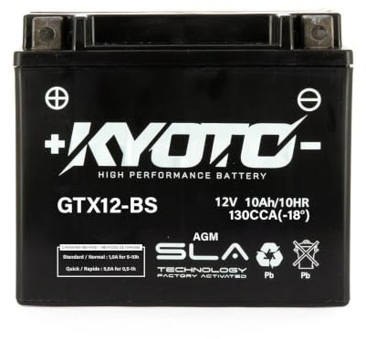 KYOTO SLA AGM YTX12-BS 12 V 10AH färdigt motorcykelbatteri