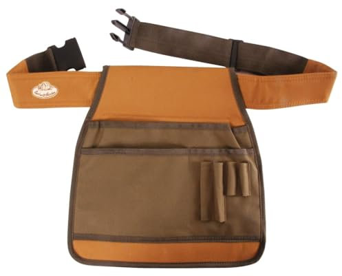 Esschert Design GT04 Gartengerätegürtel, Werkzeuggürtel, in grün/braun, ca. 34 cm x 3,8 cm x 34 cm