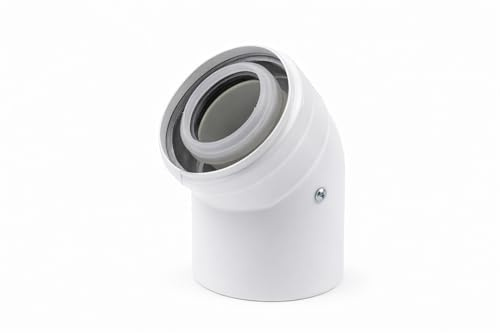 Uzman-Versand, Konzentrische Abgasrohr/45° Bogen Ø 60/100 mm, Bogen, Winkel, Abgas-Rohr Abgassystem Doppelrohr, Abgasrohr, (45° Bogen)
