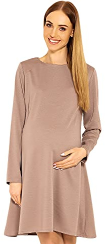 Selente Mummy Love - Vestido de Maternidad Manga Larga Gris Oscuro. Talla única