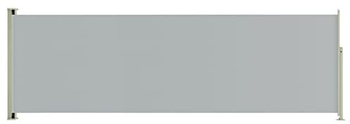 Gecheer Seitenmarkise Ausziehbar Sonnenschutz Sichtschutz Windschutz Seitenwandmarkise Seitenrollo Markise Balkon Garten Terrasse 200 x (0-600) cm (H x B),Grau