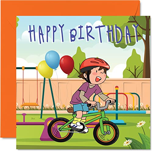 Stuff4 Kinder-Geburtstagskarte, Fahrrad-Junge | Happy Birthday Karte für Kinder, sportliche Karten für Sie oder Ihn, 145 mm, Kindergruß für Sohn, Tochter, Nichte, Neffe