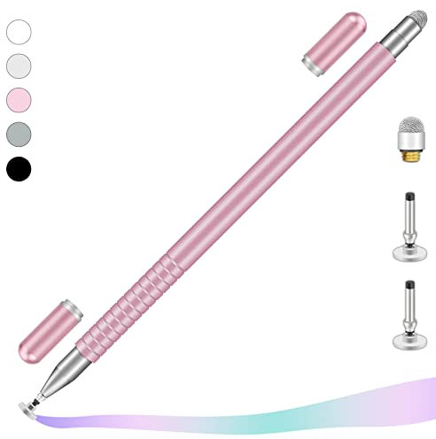 iMoebel Stylet universel 2 en 1 pour tablette tactile avec 2 capuchons magnétiques pour tablette, téléphone portable, iPad, iPhone, smartphone, Samsung, Huawei, etc., or rose