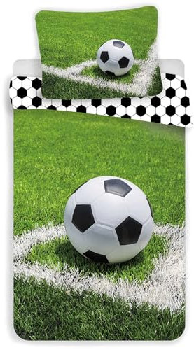 sarcia.eu Fußballbettwäsche für Kinder, Baumwollbettwäsche 140cm x 200cm Oeko-TEX