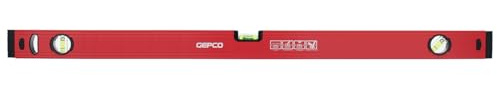 GEPCO Niveau à bulle industriel 30-180 cm en aluminium 1,2 mm Balance de mesure 3 fioles Tolérance de mesure : 0,5 mm/m 100 cm
