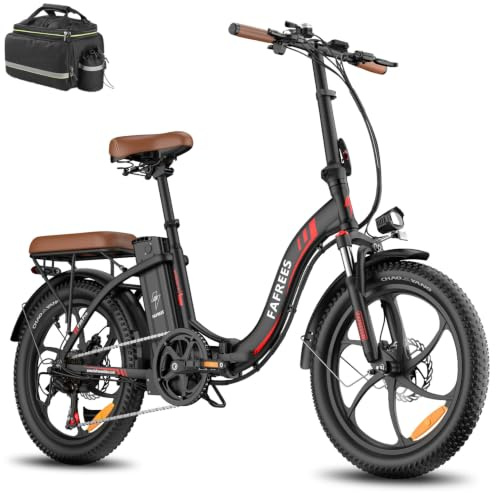 Fafrees Electric Bike, 20 Folding Electric Bikes for Adults, 36V 20AH Removable Battery Ebike 120-150KM Mileage Pedal Assist MTB, 3.0 Fat Tire Electric Bike for Man Women, F20 Pro Black