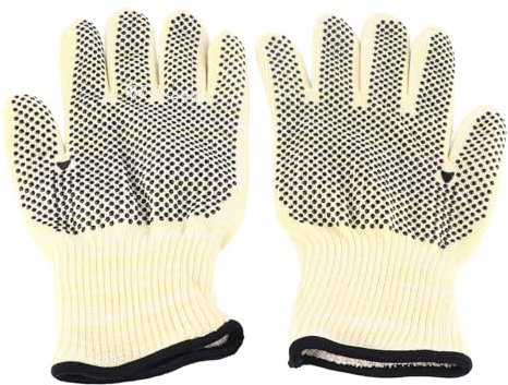 HOKZYHOUSE Schutzhandschuhe, BBQ-Grillhandschuhe, 800 Grad Celsius, Hitzebeständig, Isolierend, Offener Feuerschutz, Professionell für Feuerstelle, Ofen