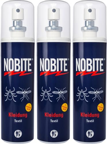 NOBITE Spray Permetrina per Abiti 100 ml (3 pezzi) – Repellente Antizanzare e Zecche per Vestiti – Protezione Tropicale per Viaggi e Campeggio