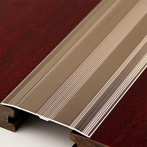 Fußbodenschwelle Transition Strip， Schwellenstreifen for Bodenübergänge aus Aluminium, Schwellenrampen for Türen/Rollstühle/Türreduzierer, Zierleiste mit flacher Kante for Vinylböden(Rose Gold)