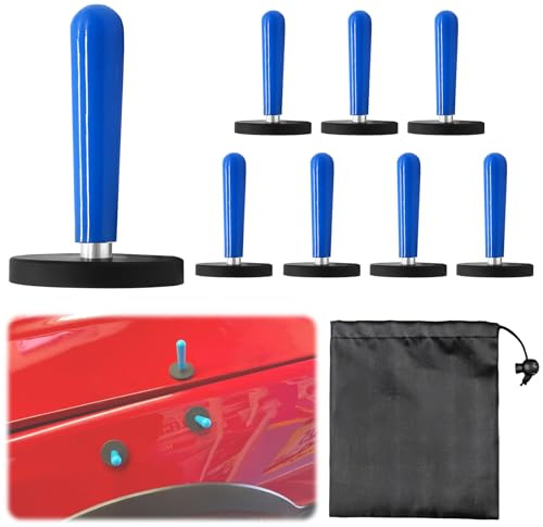 PRITOK Set di 8 magneti di montaggio per auto con scatola portaoggetti, forti magneti in ferrite per car wrapping, pellicola fai da te e officina, include borsa per il trasporto, presa protettiva