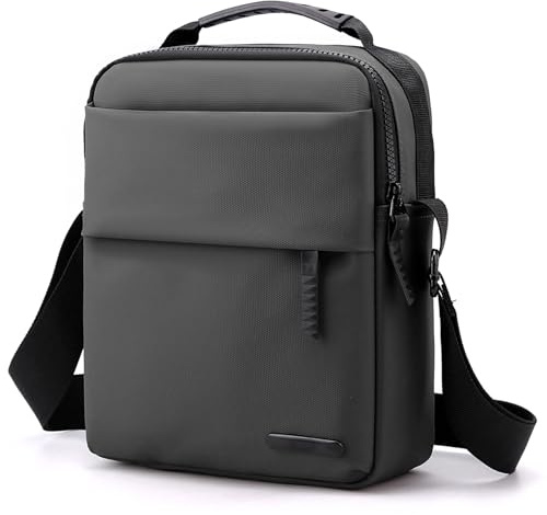 Vpoofree Umhängetasche Herren,Schultertasche Herren,Herren Tasche Umhängen,Herrentasche zum Umhängen,Shoulder Bag Men Wasserdichte Crossbag Brusttasche Handytasche für Tägliches Leben Reise,Grau