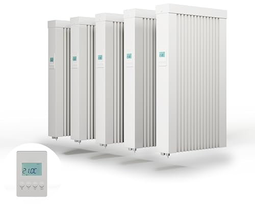 eVARMO 5x Areo smart 650 Watt elektrische Heizung mit Schamottekern zur Wandmontage/Elektroheizkörper (Elektroofen)