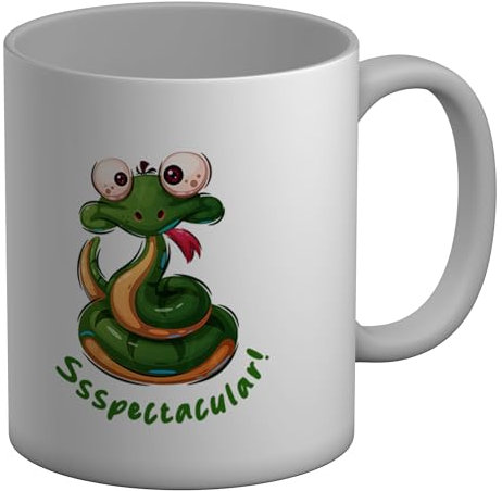 Shopagift Ssspectacular Mug Funny Cute Snake White 11oz Large Ceramic Cup