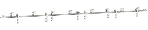 vidaXL Kit Binari Porta Scorrevole 400 cm Acciaio Inossidabile Argento