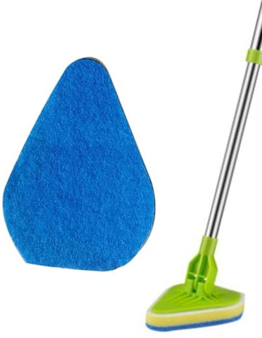 Bathroom Scrubber head - Extendable 2 In 1 Tile Scrubber, Adjustable Head Scrubber | Detachable Scrub Brush Sponge, Baseboard Cleaner, Bathroom Bathtub Floor Wall Cleaning Brush head,