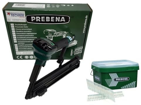 Prebena ST2-ANK50 Agrafeuse à air comprimé 40-50 mm + 2000 clous d'ancrage 50 mm 20°