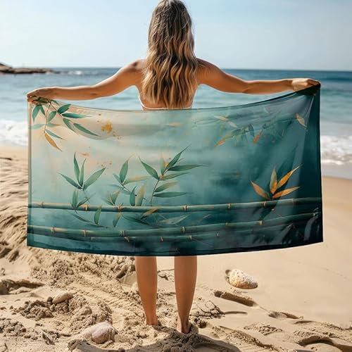 MDKLXIDF Quick Dry Beach Towel for Adults bamboo Ultra-Absorbent Lightweight Suede Microfibre Travel Towel, Compact, Sand-Free Camping Swimming Towel 80x160 cm