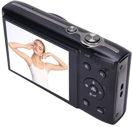 Luocute Appareil photo numérique 5 K 72 MP, autofocus AF de style vintage, appareil photo compact avec zoom optique 16x, écran LCD 2,8 pouces, pour photographie de voyage, vlogging, création de