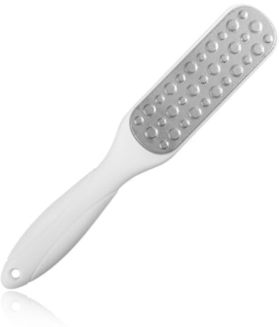 Raspa Piedi Professionale in Acciaio Inox, Lima per Piedi Professionale, Gratta Piedi Tallone, Lima Corneale Doppia Faccia per Rimuovere Calli Duroni Talloni Screpolati Pelle Morta, Bianco