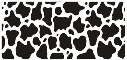Enqian Cross-Border Grand Tapis de Souris à Texture Vache XL XXL, Base en Caoutchouc antidérapante, Bord Cousu, adapté aux Jeux et au Bureau(400X900X5MM)