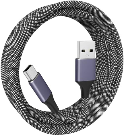 Sinoacc 2M Mini USB Cable, High-Speed USB 2.0 to Mini B Charger Cord Compatible with PS3 Controller, TI-84 Plus CE, GoPro Hero 4/3+, Camera, GPS, Microphone - 480Mbps Data Sync, Black White Braided