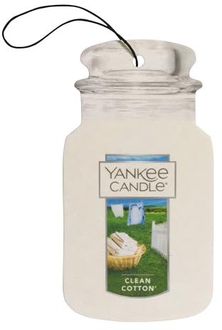 Yankee Candle 1020639E Reine Baumwolle (Clean Cotton) Auto und Haus Lufterfrischer Car Jar Karton, Plastik, Weiß, 7.7 x 19.7 x 0.7 cm