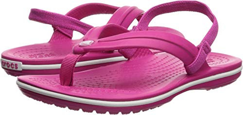 Crocs Unisex Bambino Crocband Strap Flip K Infradito, Candy Pink, 23/24 EU
