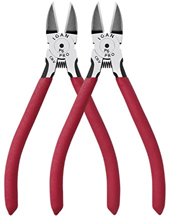 IGAN-P6 Wire Cutters (Pack of 2), 6-inch Ultra Sharp & Powerful Side-cutting Pliers with Longer Flush Cutting Edge, Ideal Wire Cutter for Crafts, Floral, Electrical & Any Clean Cut Needs