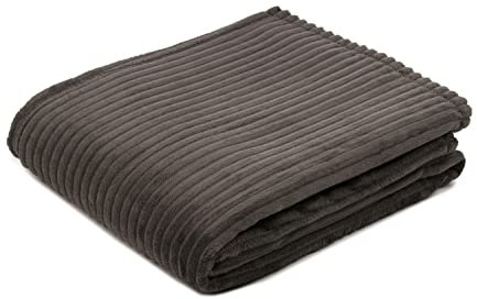 Gözze - Couverture douillette, aspect Velours côtelé fin, 1040g/pièce, 150 x 200 cm - Anthracite