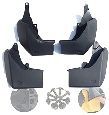 4 Pièces Avant Arrière Bavette Voiture Garde Boue Protection Compatible pour Land Rover Discovery 4 2009-2019, Pare-éclaboussures Caoutchouc Garde-Boue Décorative Accessoire avec Vis