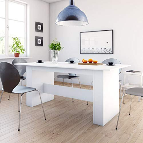 CIADAZ Matbord, vit, 180 x 90 x 76 cm, trämaterial, matbord, trädkantbord, matbord, matmöbler, köksbord – 800468