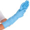 FRANZ MENSCH 50 Stück Hygostar Nitrilhandschuhe Extra Safe Superlong | puderfrei, Packung, blau, 8/M, L: 40cm, Nitrilhandschuhe, Schutzhandschuhe, Einmalhandschuhe