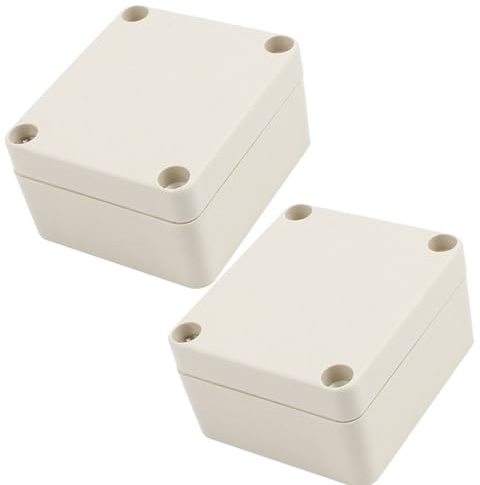 2 Stück Anschlussdose,Abzweigdose Wasserdichtes IP65 Abzweigkasten ABS Elektrisches Anschlusskästen DIY Kunststoff Fall Verdrahtungs Verteilerkasten flach Aufputz Schalter Box (6.3 * 5.8 * 3.5cm)