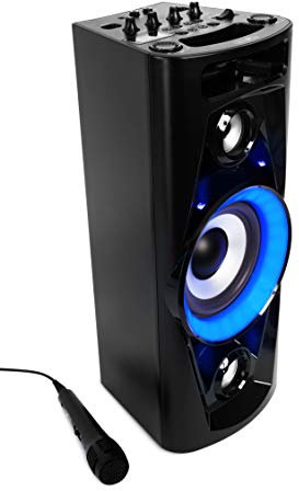 Reflexion Apparecchio audio da discoteca mobile PS07BT (Bluetooth, stereo True Wireless, radio, USB, AUX-IN, funzione karaoke e batteria) nero