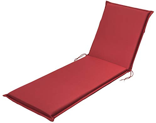 Traumnacht Komfort Liegenauflage Outdoor rot mit abnehmbarem Bezug, 190 x 58 x 6 cm, Öko-Tex zertifiziert, produziert nach deutschem Qualitätsstandard