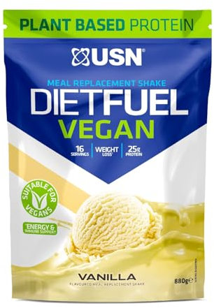 USN Vegan Diet Fuel High Protein Plant Based Meal Replacement Shake Vanilla, 900g