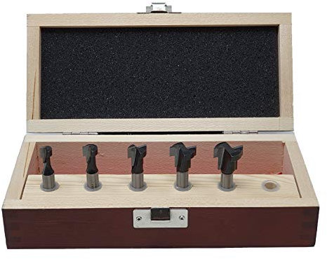 jjw-germany 5-teiliges HW HM T-Nutfräser Set in Holzkasette für Sechskantschaube M5 M6 M8 M10 und M12