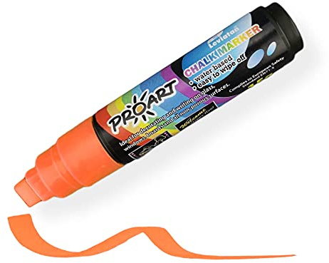 LEVIATAN Kreidestifte Für Tafel Abwaschbar | Kreidestift Trocken & Feucht Abwischbare | Kreidemarker, Chalk Marker | Keilspitze 10mm - Orange