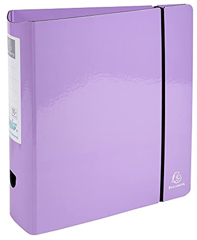 EXACOMPTA - Réf. 53768E - 1 Classeur à levier gamme Aquarel - dos arrondi 80 mm - format extérieur 320x300 mm - format à classer A4 - couleur Aquarel mauve