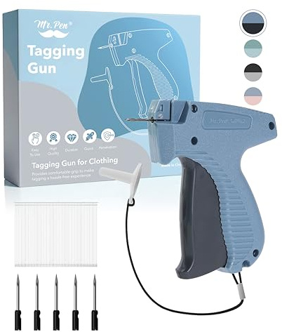 Mr. Pen - Price Tagging Gun, Hangtag Attacher with 1000 Barbs, 5cm Long Barbs Fasteners and 5 Needles, Blue & Black, Retail Pricing Tag Gun for Stores Consignment Garage Yard Sale
