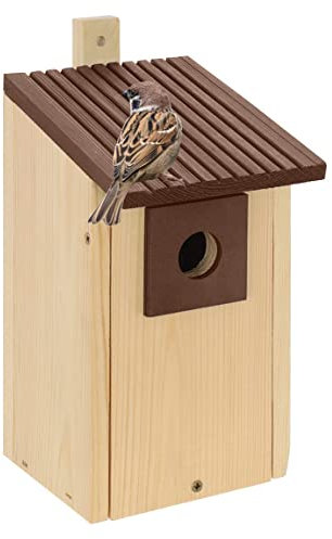 Nistkasten-Vogelhaus-Meisenkasten-Nisthohle,aus Holz Natur,wetterfest, Massivholzkonstruktion