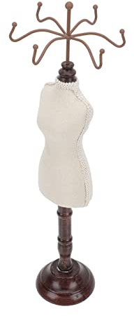 Porträt Schaufensterpuppe Puppen- Anzeigenhalter Goldener Ohrringhalter Schmuckstab Stand Baumständer Zum Aufhängen Von Schmuck Halskette Armband Rotieren Hölzern Schmiedeeisen