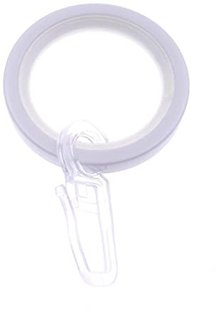 DécoProfi 10x Gardinenringe Vorhangringe mit Haken Weiß Ø 30mm I Ringe für Gardinenstangen Ø 20mm I Geeignet für Vorhang-Gardinenstange
