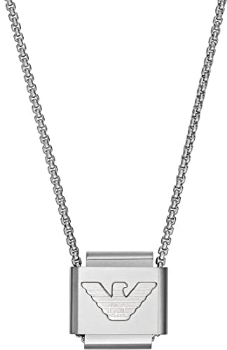 Emporio Armani Herren-Edelstahl mit Karabinerverschluss Anhänger-Halskette