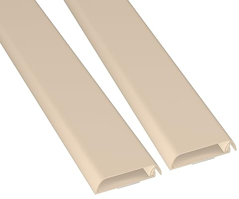 D-Line Canalina, Copricavi per parete, Cavo TV ordinato, Verniciabile, Autoadesivo, Design monopezzo incernierato - 2 x 60 mm (P) x 15 mm (A) per 40cm (L) - Magnolia