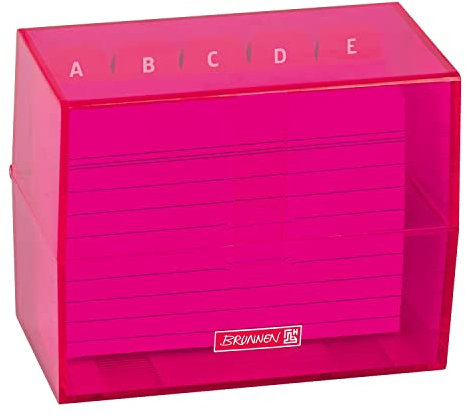 PARTY DISCOUNT NEU BRUNNEN Karteikasten/Karteikartenbox DIN A7, mit Karteikarten, pink