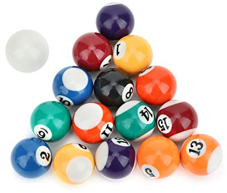 Ejoyous Mini Billardkugeln, 16 Stück 32mm Umweltfreundliche Polyesterharz Pool, Trainingsbälle Billard Pool Balls Set Billardkugel Spielzeug Billardtisch Zubehör, für Kinder